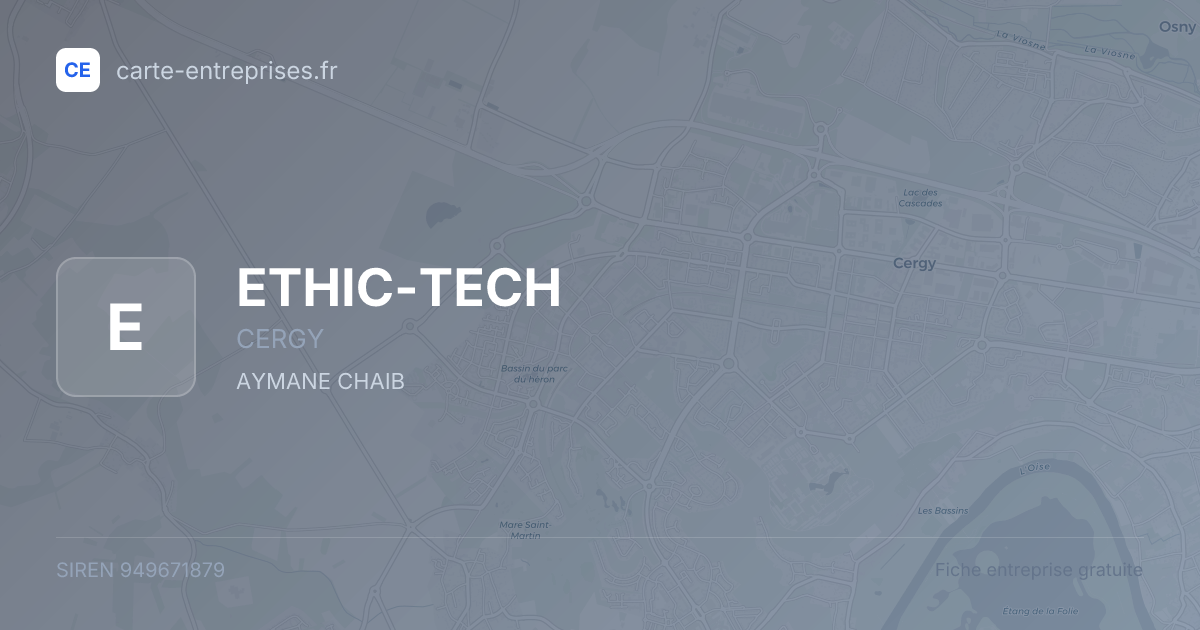 ETHIC-TECH — 949671879 — fiche entreprise