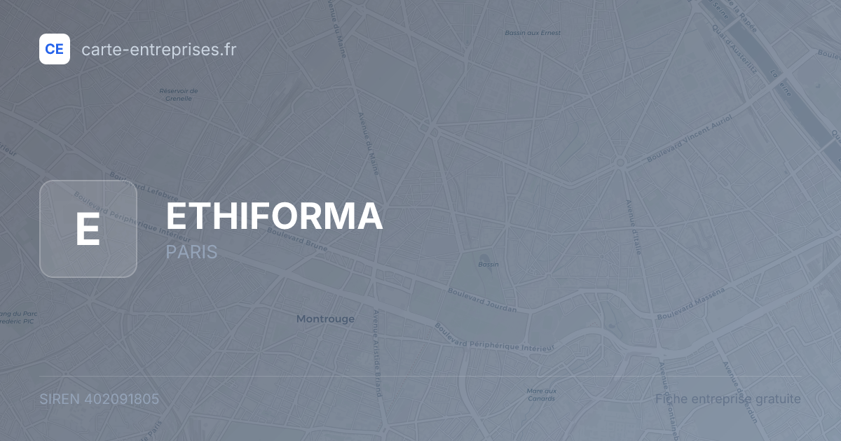 ETHIFORMA — 402091805 — fiche entreprise