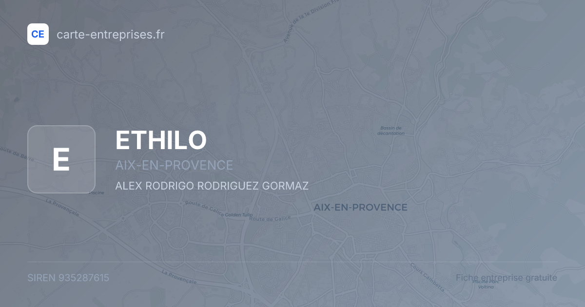 ETHILO — 935287615 — fiche entreprise