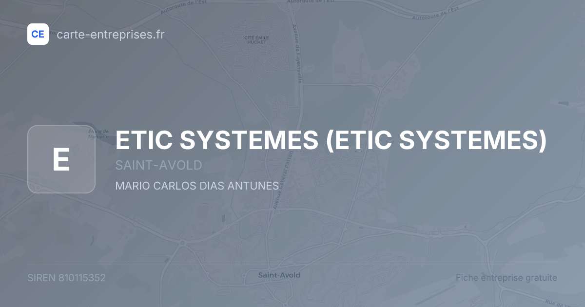 ETIC SYSTEMES (ETIC SYSTEMES) — 810115352 — fiche entreprise