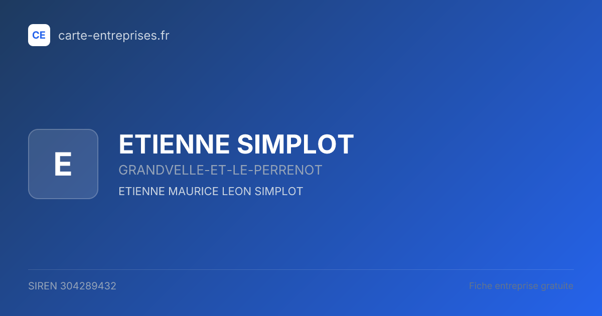 ETIENNE SIMPLOT — 304289432 — fiche entreprise