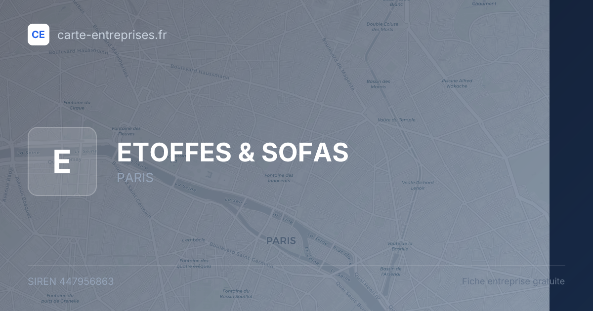 ETOFFES & SOFAS — 447956863 — fiche entreprise
