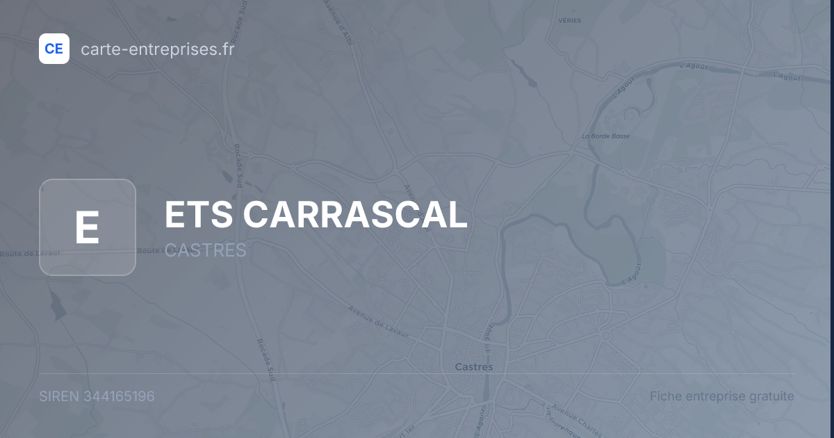 ETS CARRASCAL — 344165196 — fiche entreprise