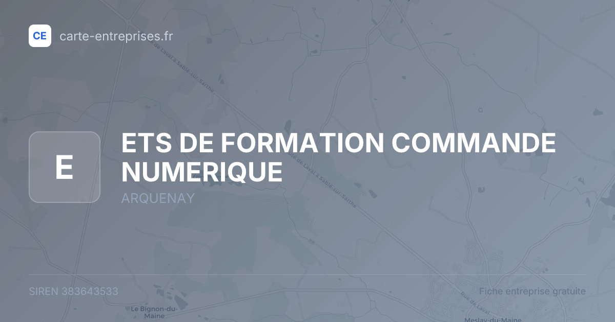 ETS DE FORMATION COMMANDE NUMERIQUE — 383643533 — fiche entreprise