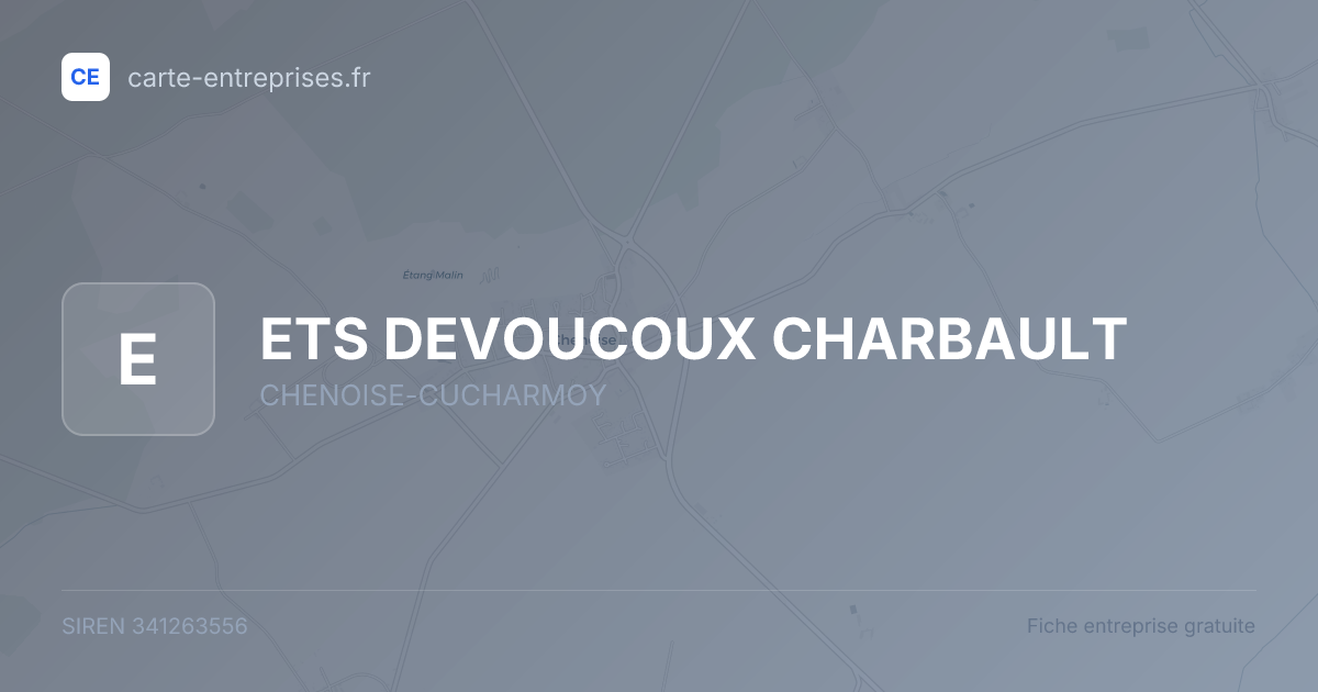 ETS DEVOUCOUX CHARBAULT — 341263556 — fiche entreprise