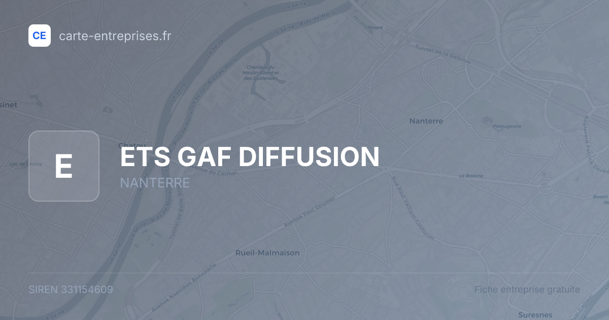 ETS GAF DIFFUSION — 331154609 — fiche entreprise