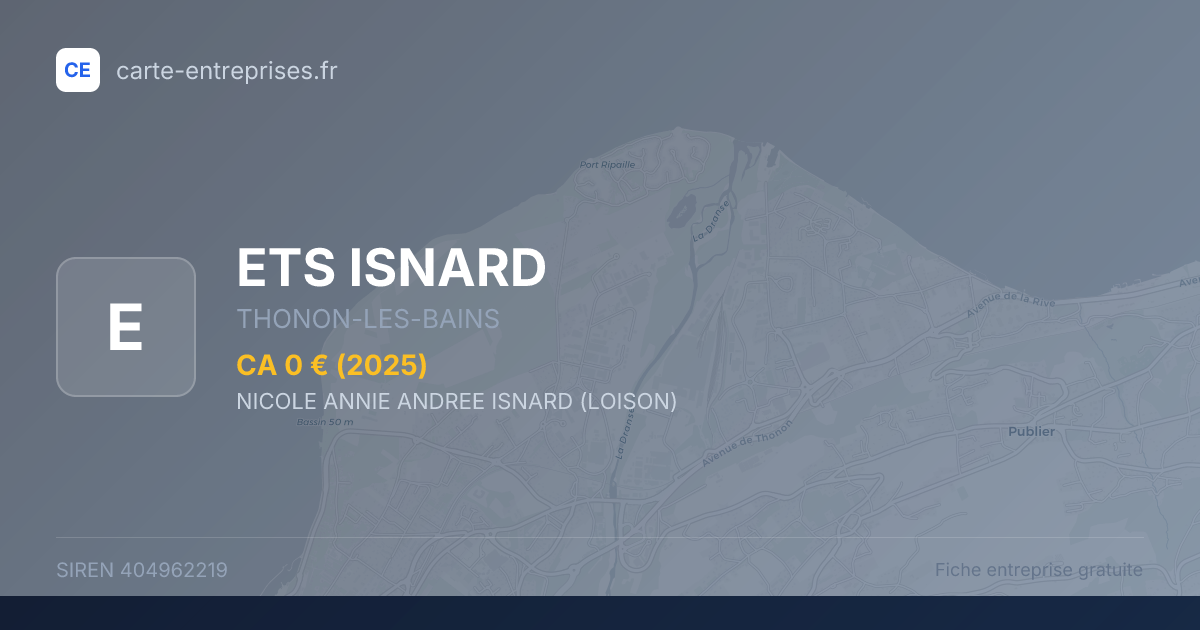 ETS ISNARD — 404962219 — fiche entreprise