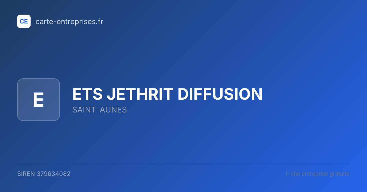 ETS JETHRIT DIFFUSION — 379634082 — fiche entreprise