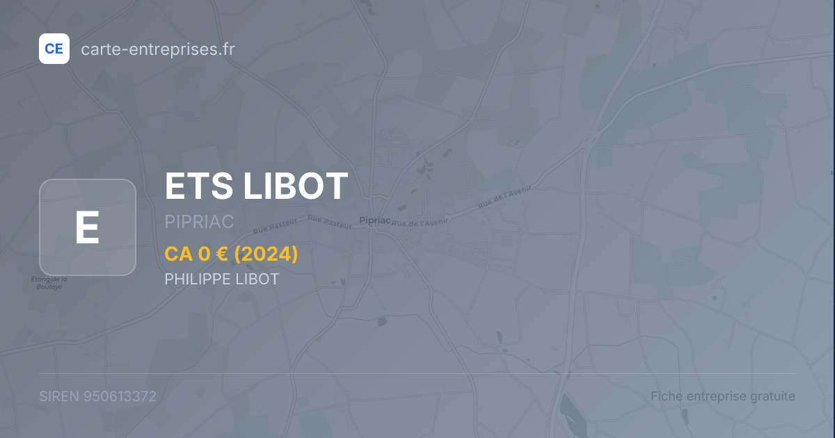 ETS LIBOT — 950613372 — fiche entreprise