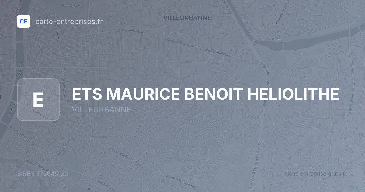 ETS MAURICE BENOIT HELIOLITHE — 775645120 — fiche entreprise