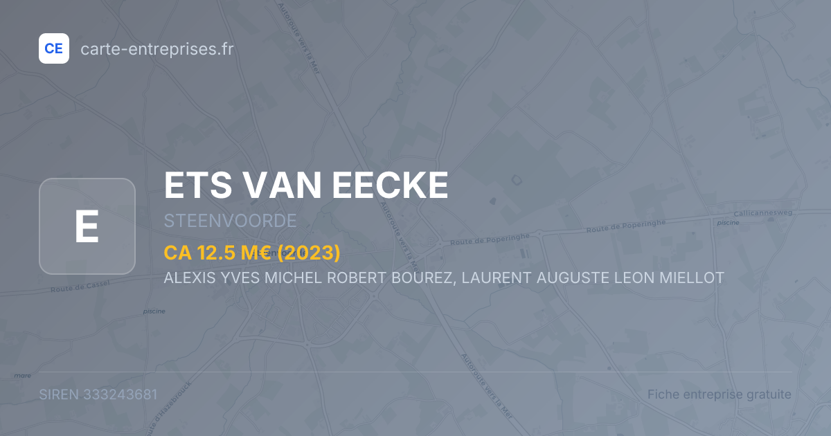 ETS VAN EECKE — 333243681 — fiche entreprise