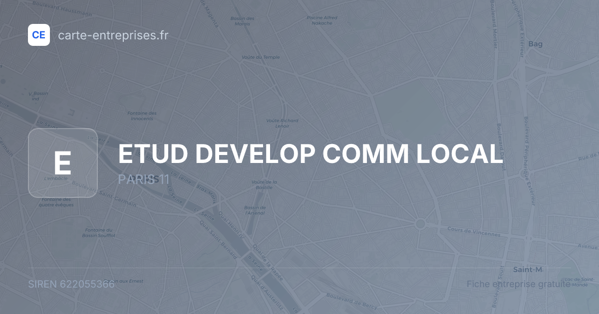 ETUD DEVELOP COMM LOCAL — 622055366 — fiche entreprise