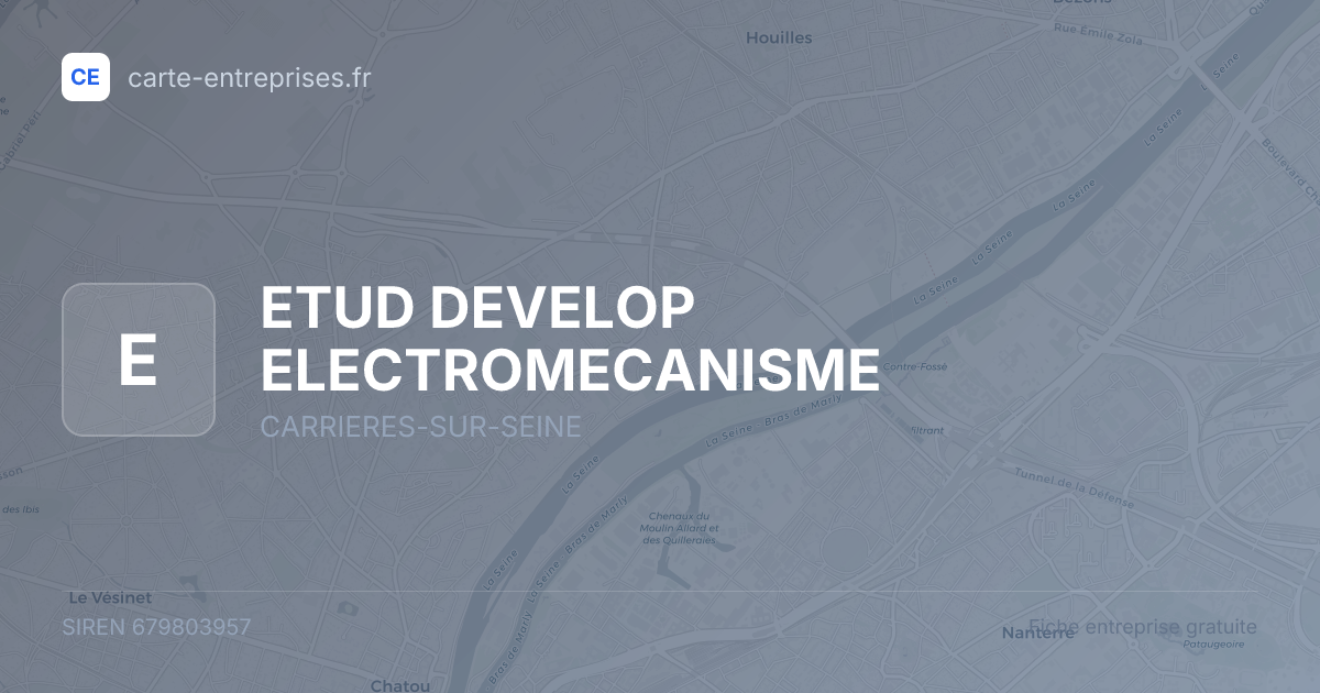 ETUD DEVELOP ELECTROMECANISME — 679803957 — fiche entreprise
