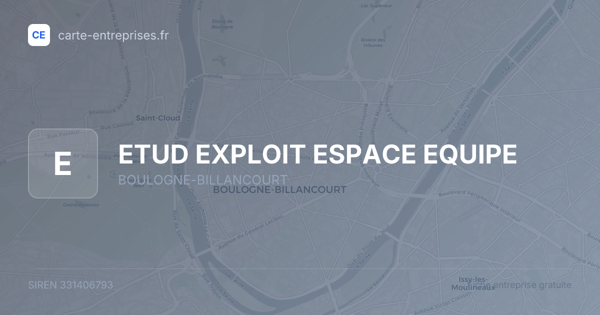 ETUD EXPLOIT ESPACE EQUIPE — 331406793 — fiche entreprise