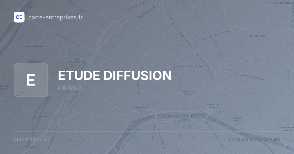 ETUDE DIFFUSION — 542018411 — fiche entreprise