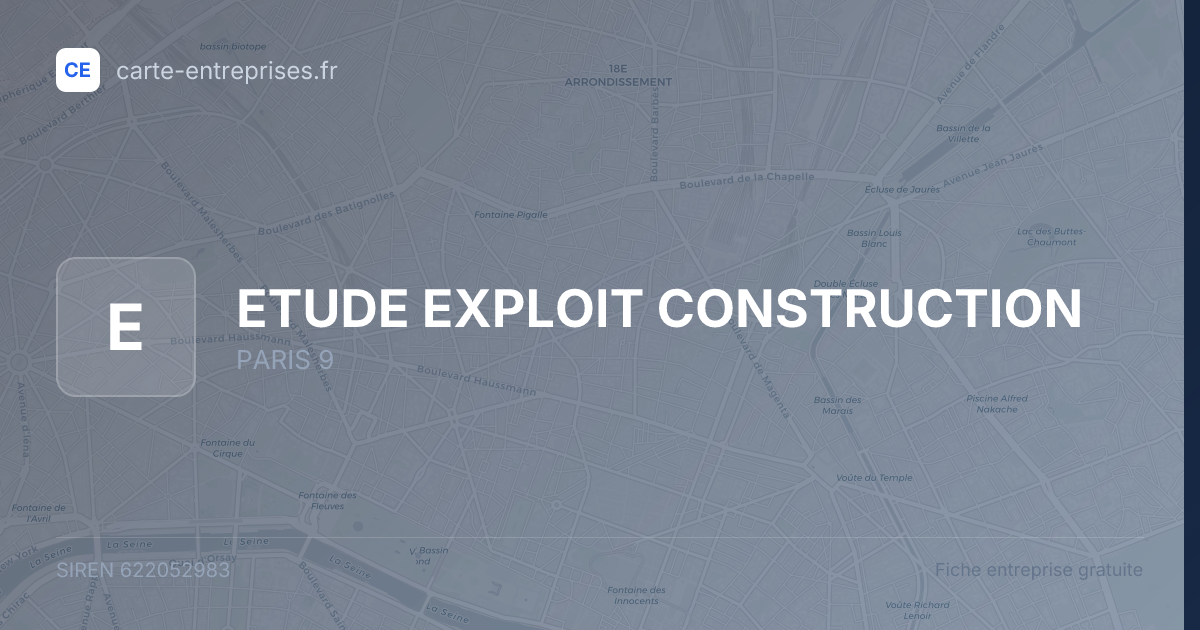 ETUDE EXPLOIT CONSTRUCTION — 622052983 — fiche entreprise