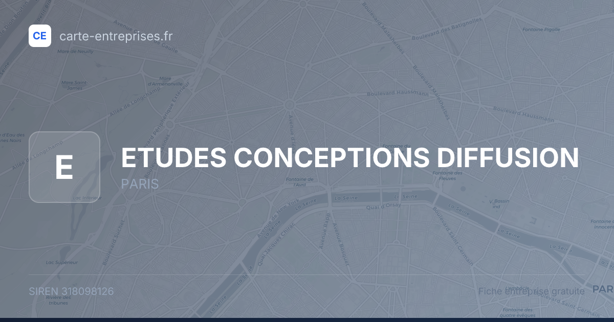 ETUDES CONCEPTIONS DIFFUSION — 318098126 — fiche entreprise