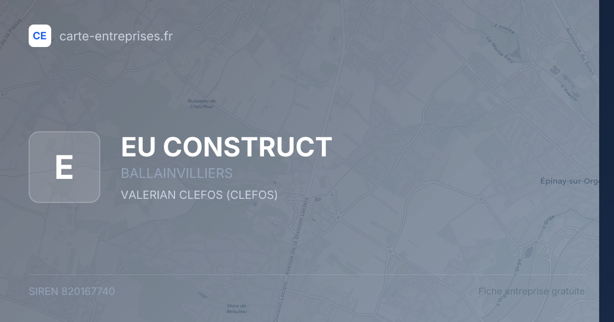 EU CONSTRUCT — 820167740 — fiche entreprise