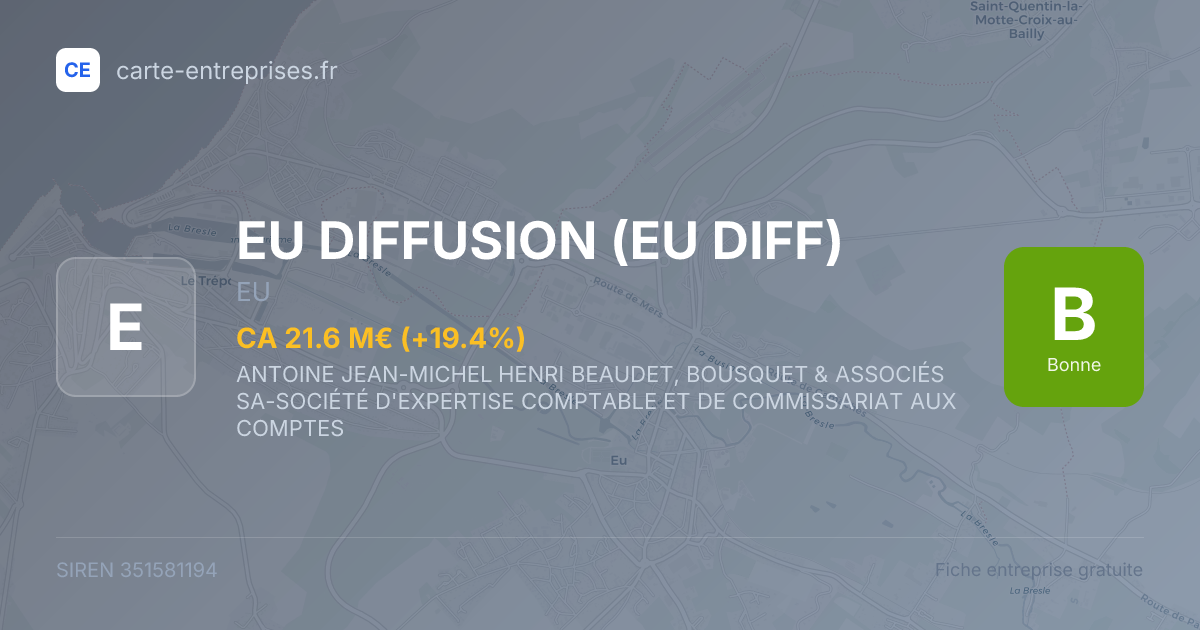 EU DIFFUSION (EU DIFF) — 351581194 — fiche entreprise
