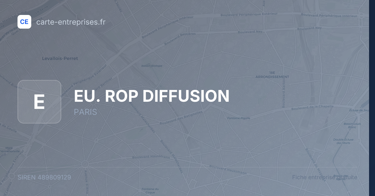 EU. ROP DIFFUSION — 489809129 — fiche entreprise