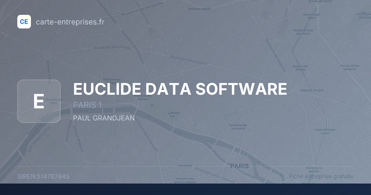 EUCLIDE DATA SOFTWARE — 514787845 — fiche entreprise