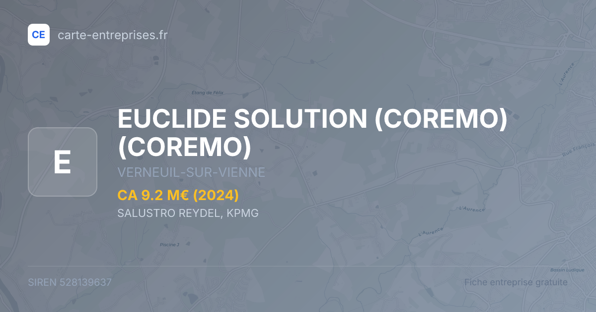 EUCLIDE SOLUTION (COREMO) (COREMO) — 528139637 — fiche entreprise