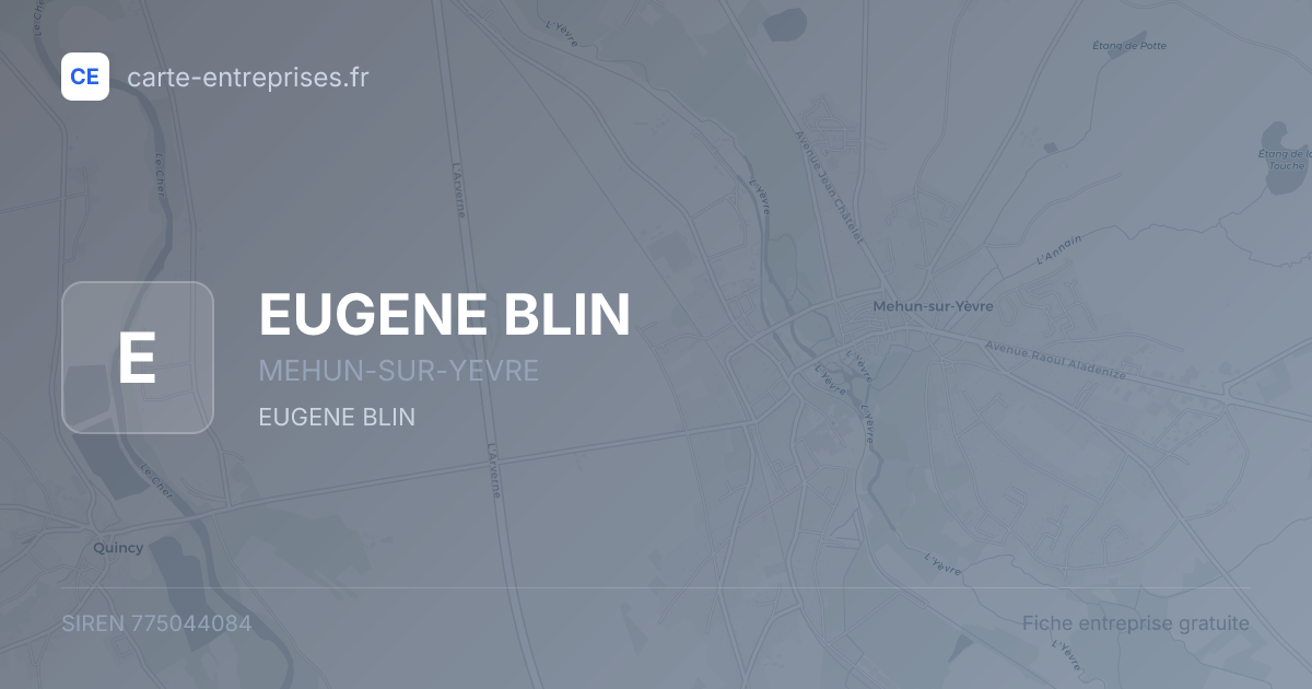 EUGENE BLIN — 775044084 — fiche entreprise