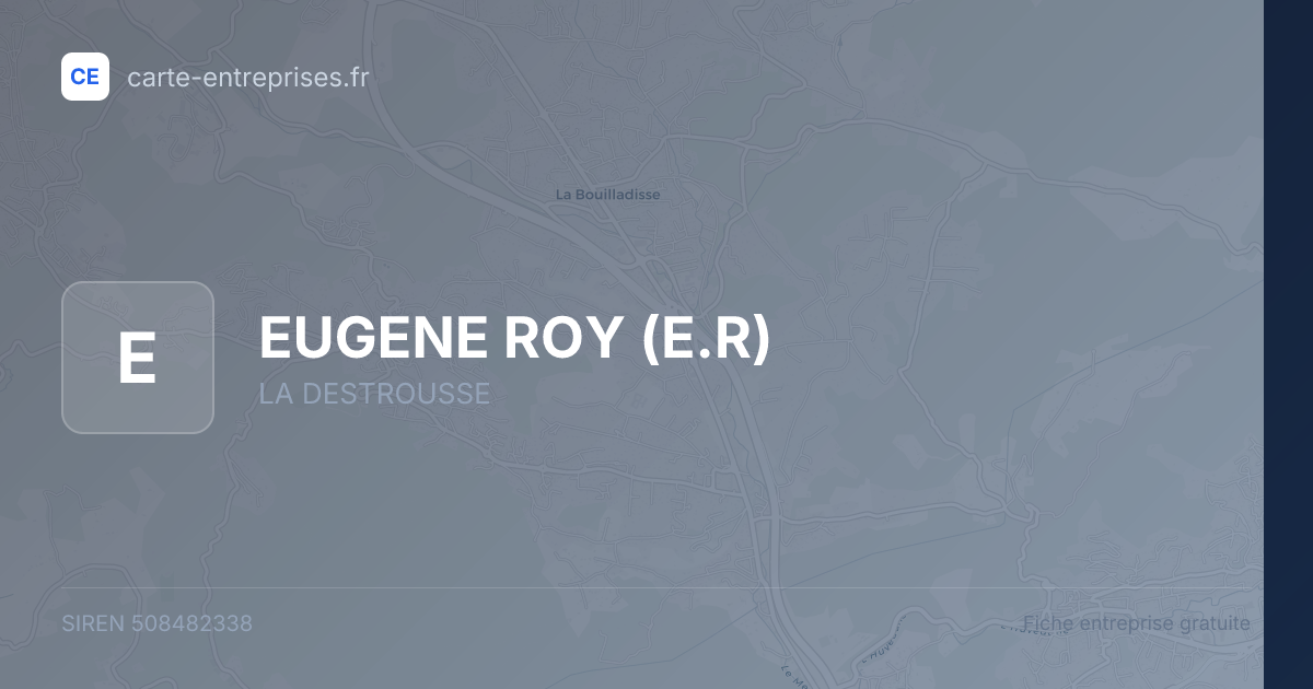 EUGENE ROY (E.R) — 508482338 — fiche entreprise