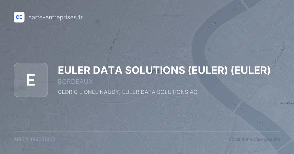 EULER DATA SOLUTIONS (EULER) (EULER) — 899251862 — fiche entreprise
