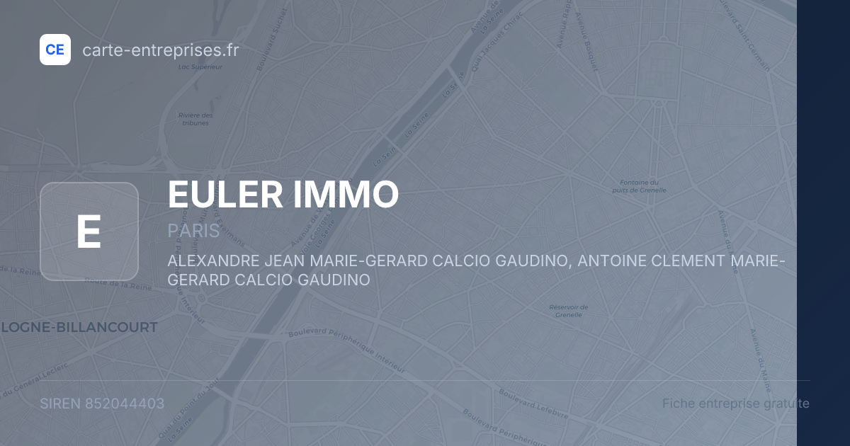 EULER IMMO — 852044403 — fiche entreprise