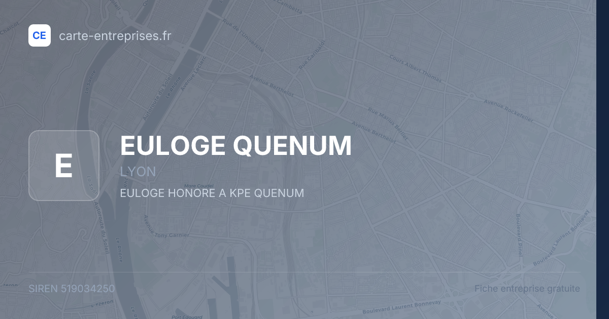 EULOGE QUENUM — 519034250 — fiche entreprise