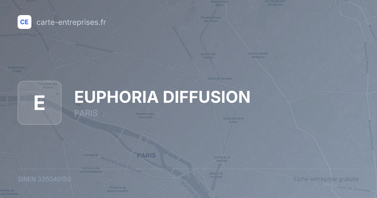 EUPHORIA DIFFUSION — 335040150 — fiche entreprise