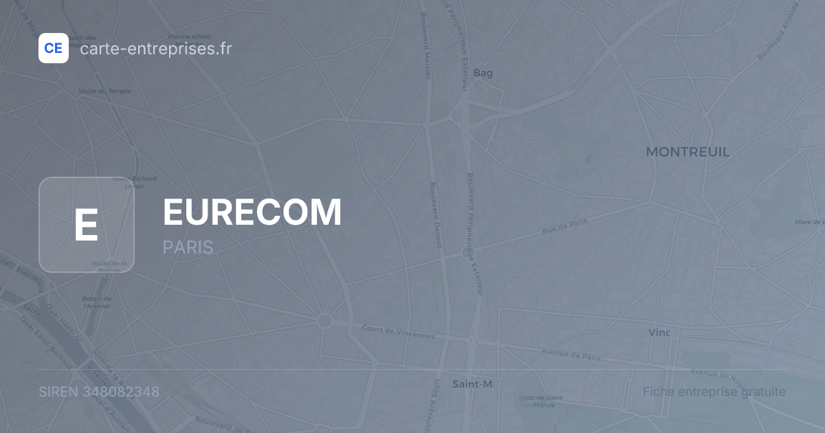 EURECOM — 348082348 — fiche entreprise