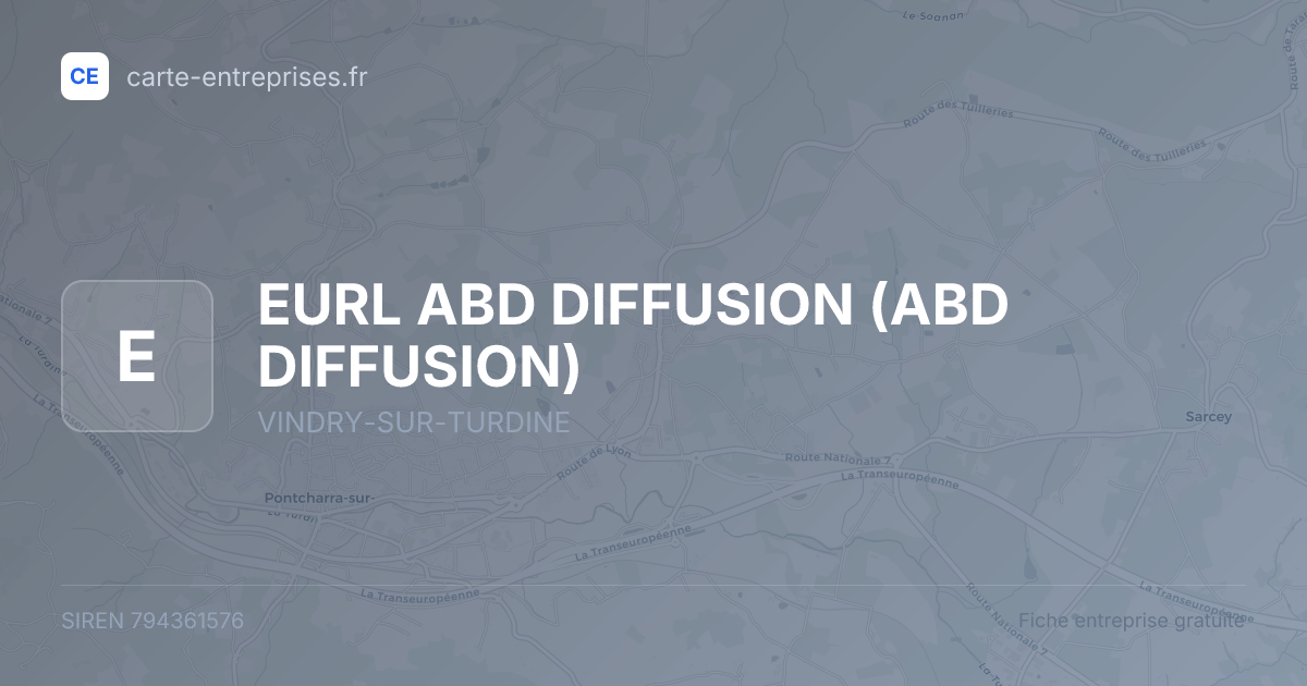 EURL ABD DIFFUSION (ABD DIFFUSION) — 794361576 — fiche entreprise