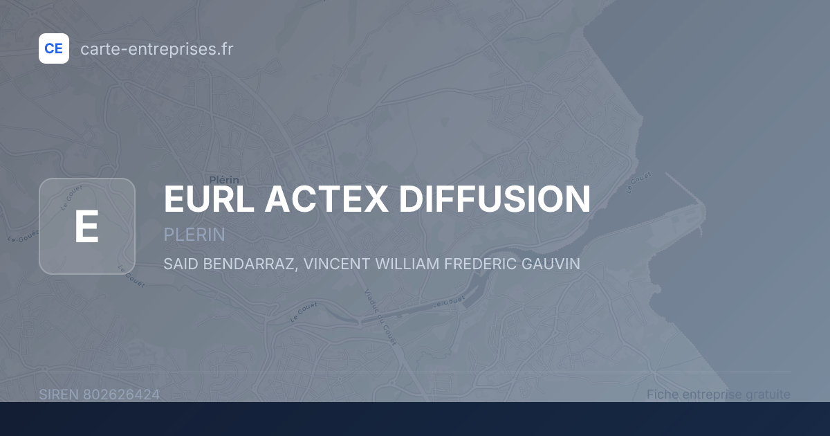 EURL ACTEX DIFFUSION — 802626424 — fiche entreprise