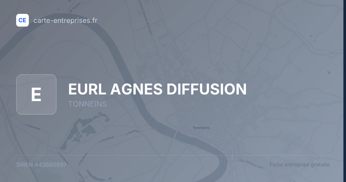 EURL AGNES DIFFUSION — 443680897 — fiche entreprise