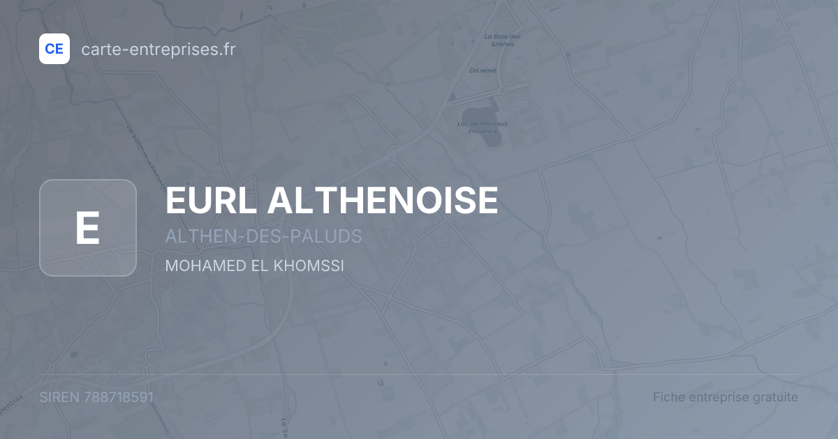 EURL ALTHENOISE — 788718591 — fiche entreprise
