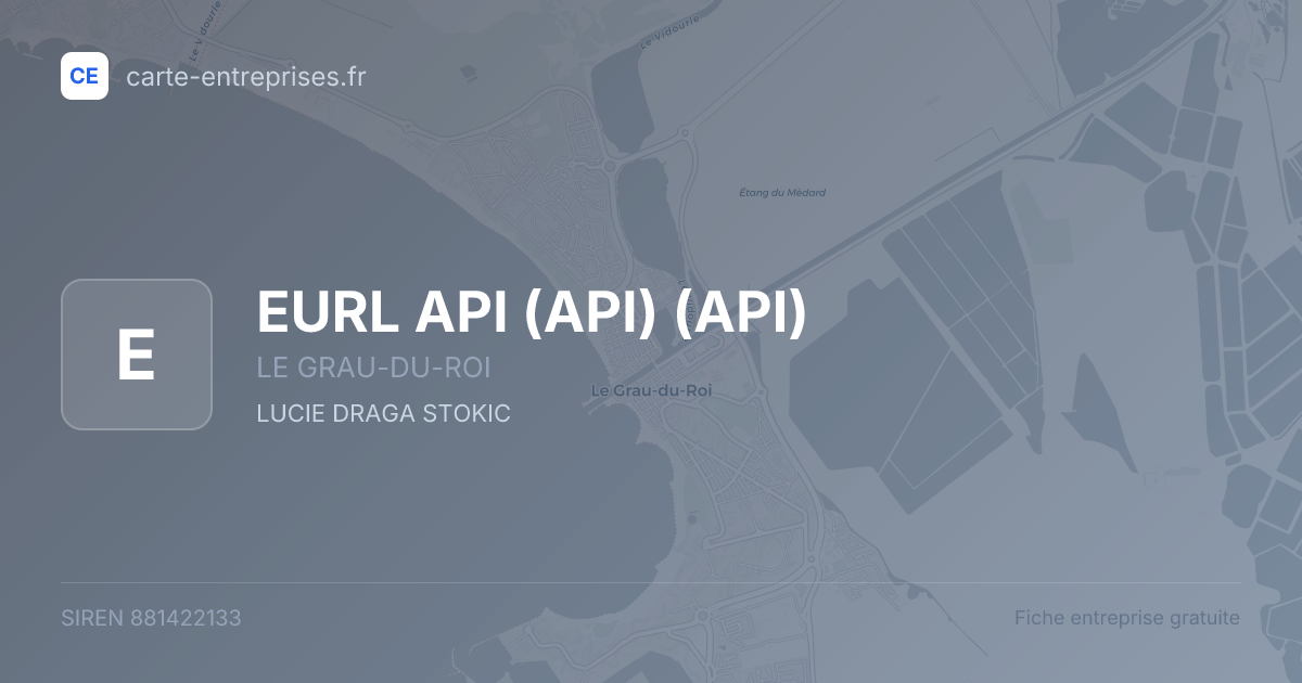 EURL API (API) (API) — 881422133 — fiche entreprise