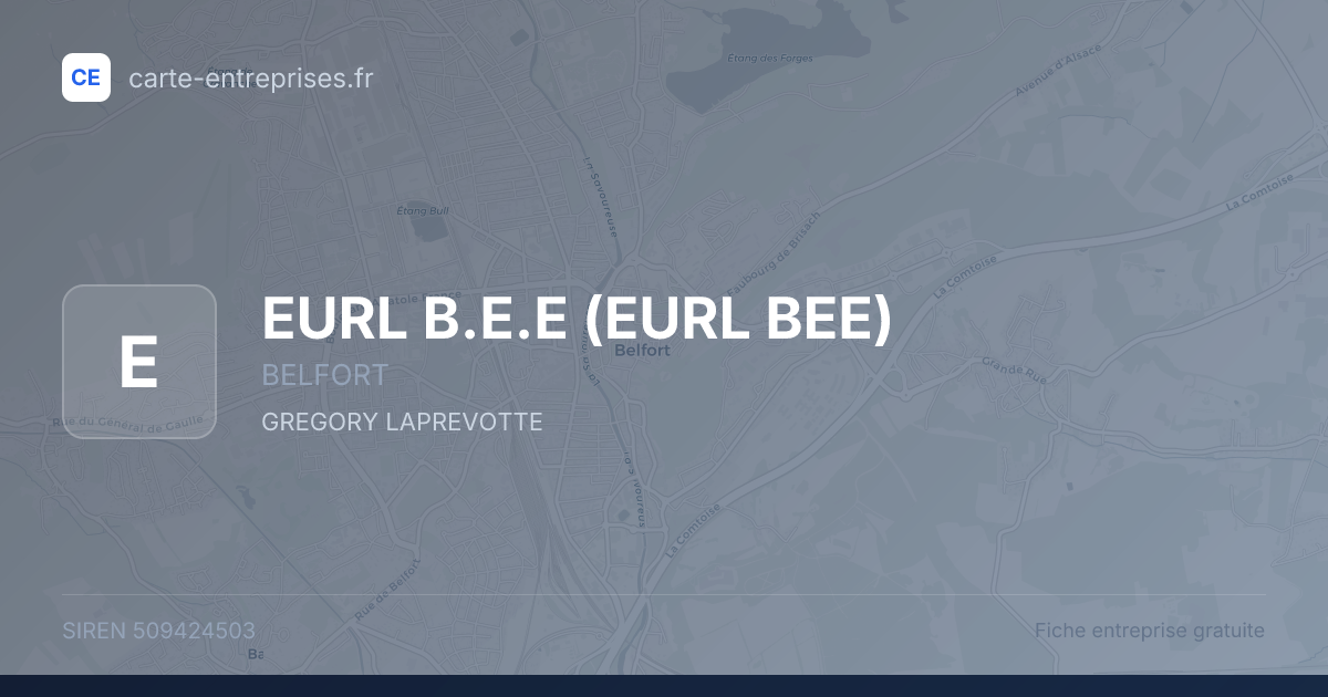 EURL B.E.E (EURL BEE) — 509424503 — fiche entreprise