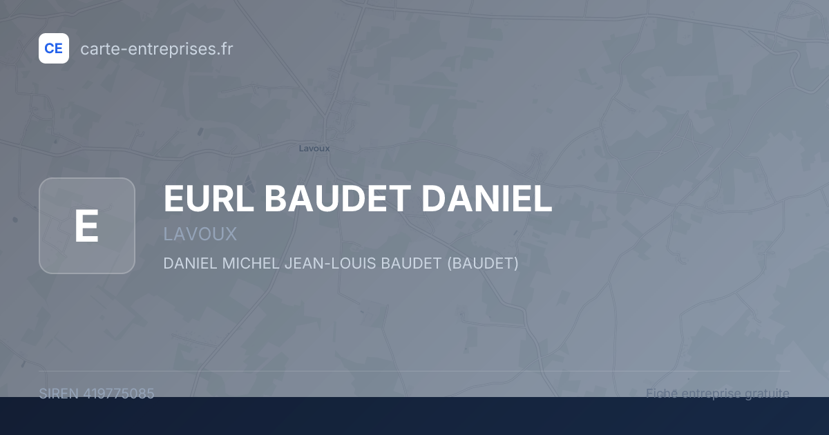EURL BAUDET DANIEL — 419775085 — fiche entreprise