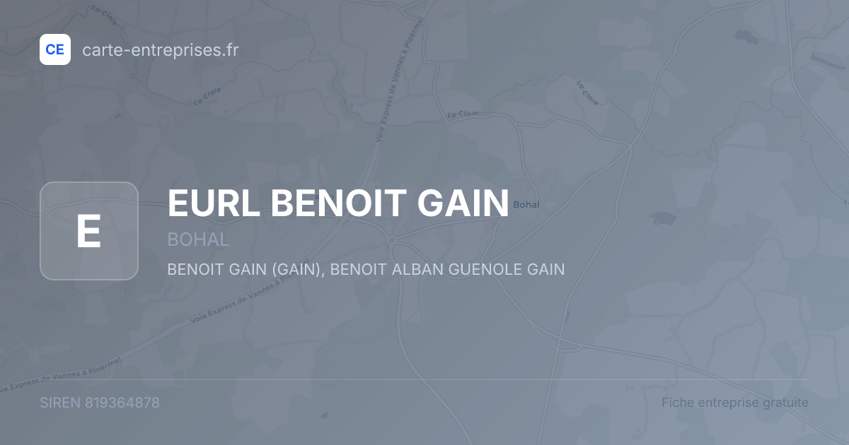 EURL BENOIT GAIN — 819364878 — fiche entreprise