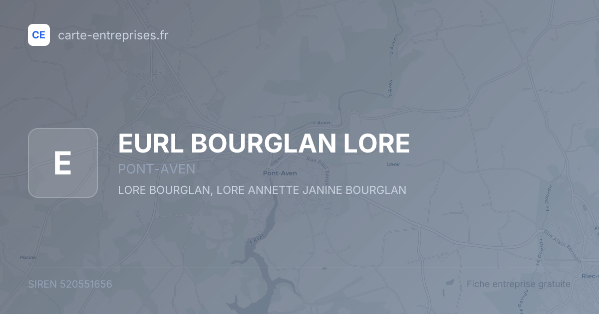 EURL BOURGLAN LORE — 520551656 — fiche entreprise