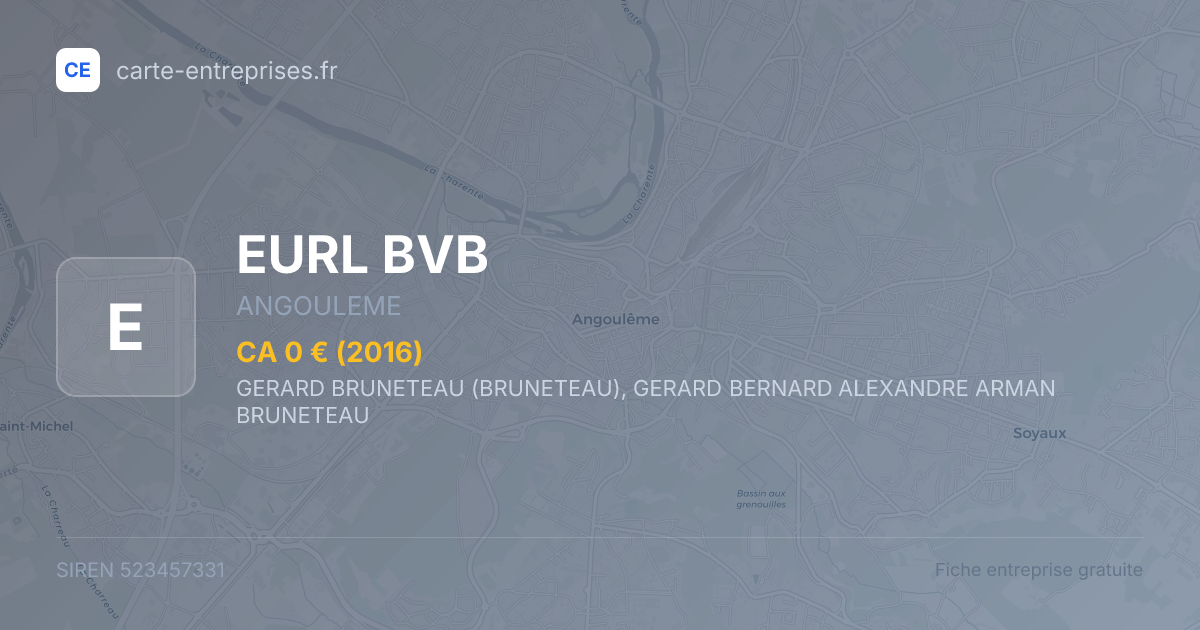 EURL BVB — 523457331 — fiche entreprise