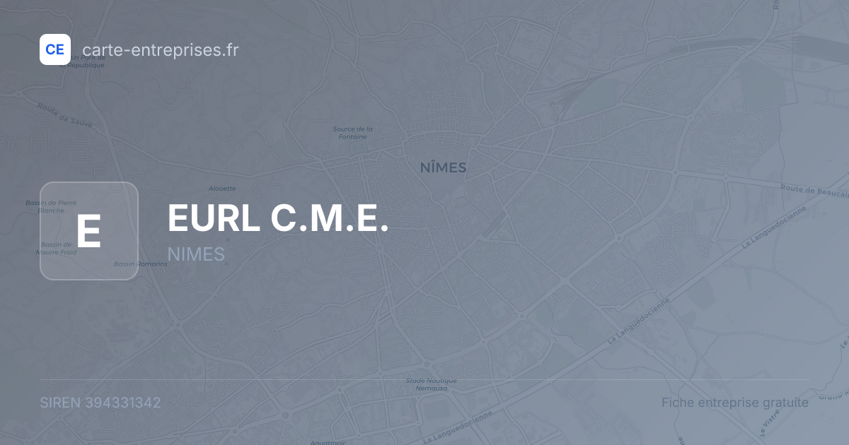 EURL C.M.E. — 394331342 — fiche entreprise