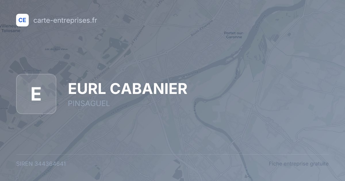 EURL CABANIER — 344364641 — fiche entreprise