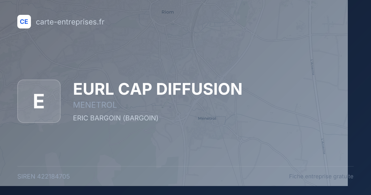 EURL CAP DIFFUSION — 422184705 — fiche entreprise