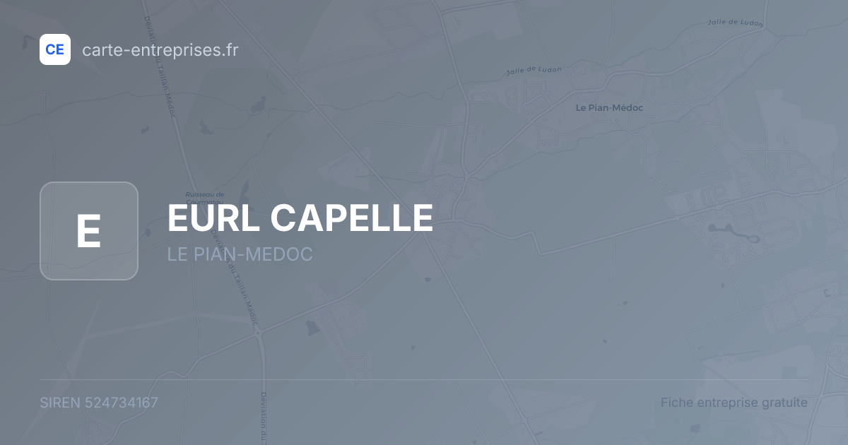 EURL CAPELLE — 524734167 — fiche entreprise