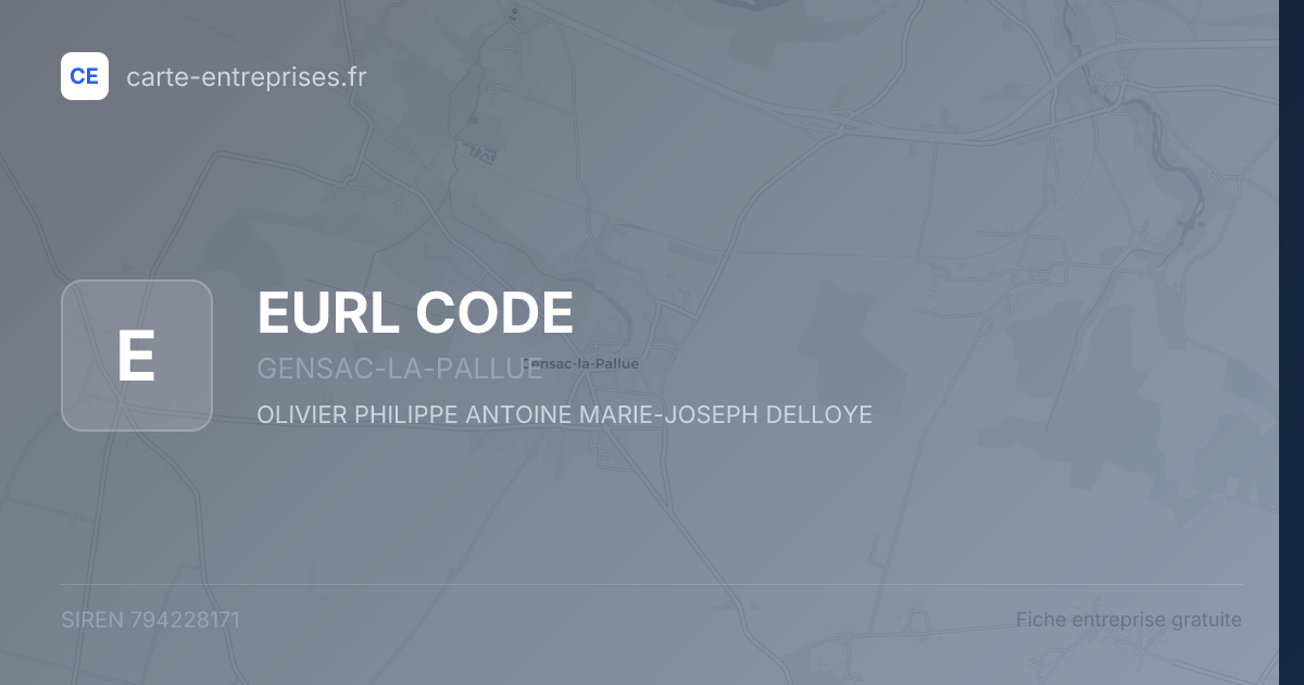 EURL CODE — 794228171 — fiche entreprise