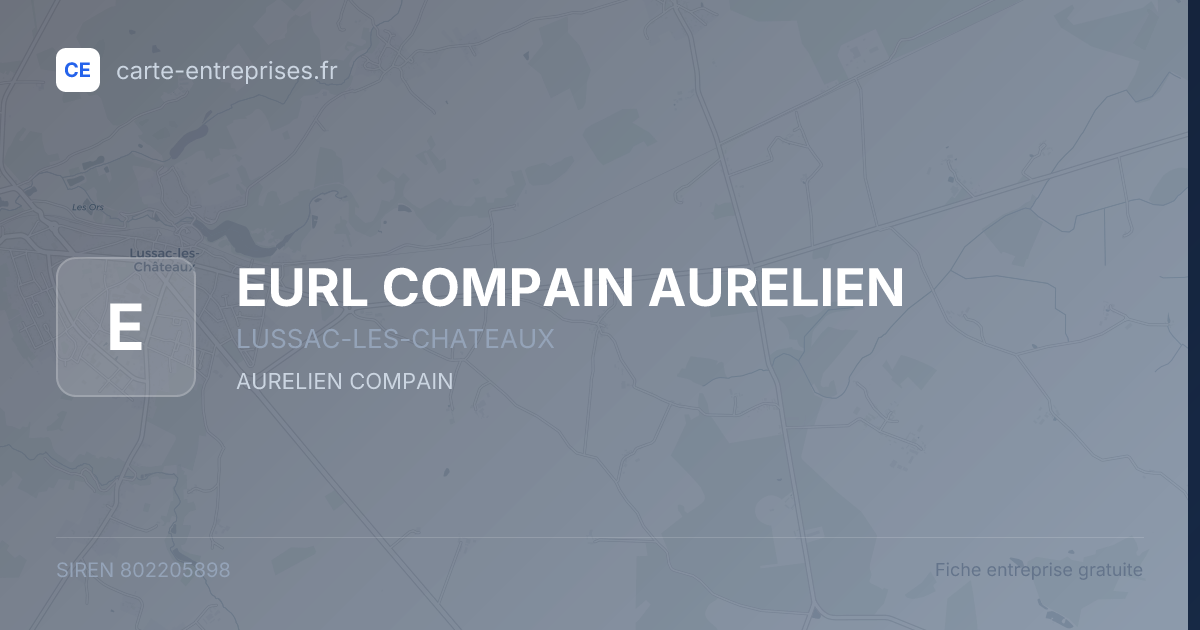 EURL COMPAIN AURELIEN — 802205898 — fiche entreprise