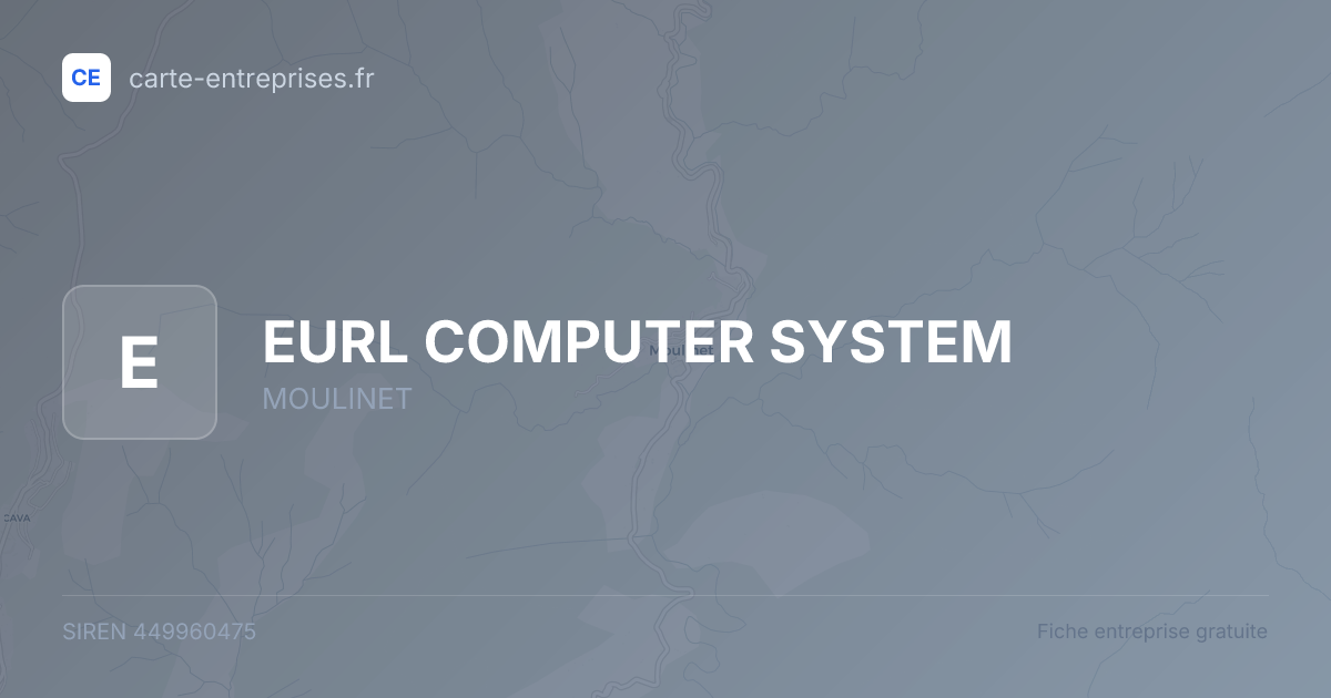 EURL COMPUTER SYSTEM — 449960475 — fiche entreprise